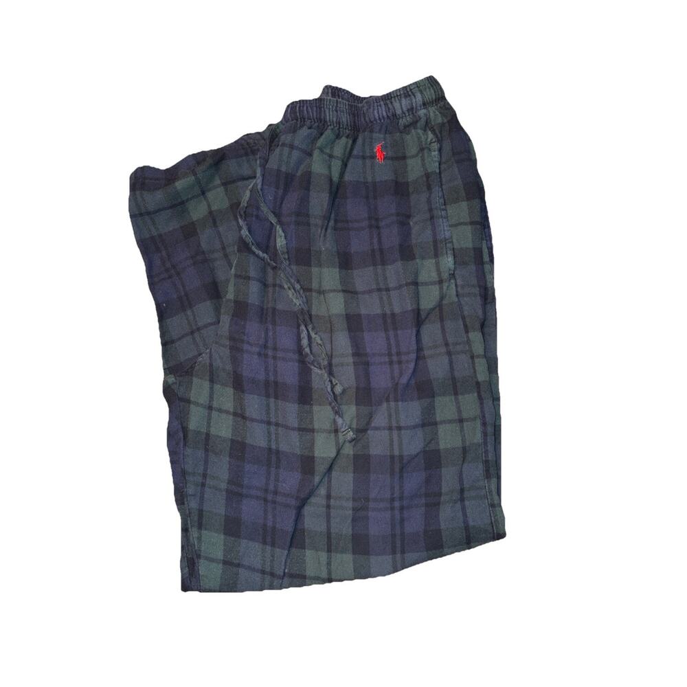 Polo Ralph Lauren Flannel Sleep Pants, Men’s Sz Large Green Blue Plaid,